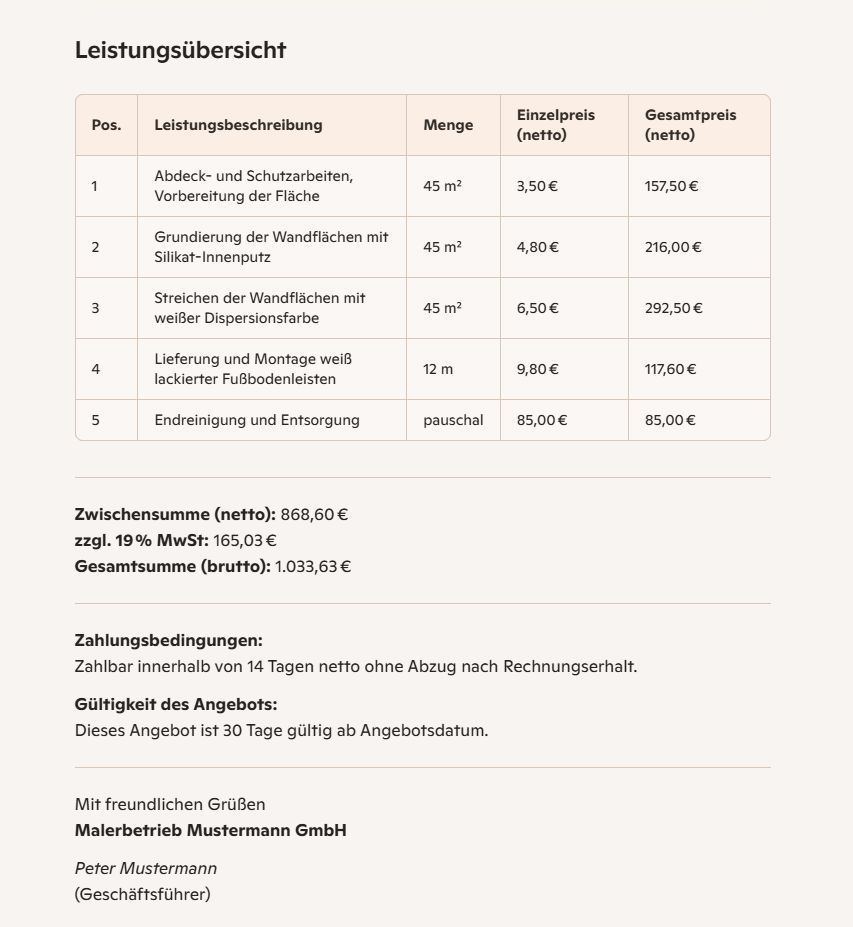 angebot erstellen mit copilot handwerk angebot erstellen mit copilot handwerk