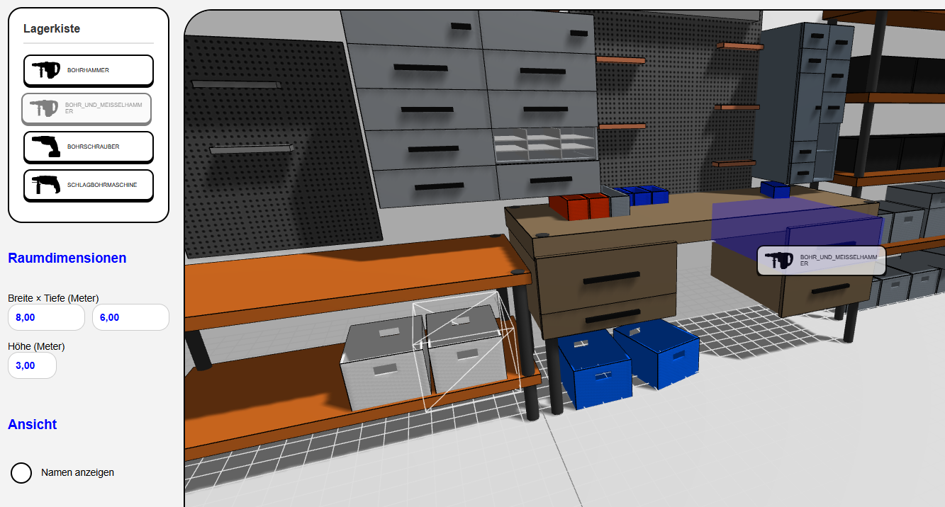 Werkzeugverwaltung in 3D